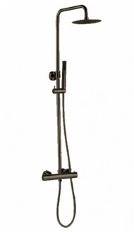 Best Design Doucheset Moya Opbouw Gunmetal Messing Thermostaatkraan Glijstang Regendouche Handdouche