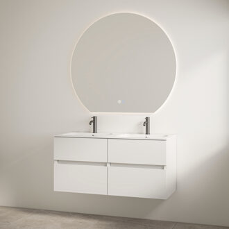 Best Design Duo Wastafel 2 Kraangaten met Onderkast Best Design Bora 120 cm Glans Wit