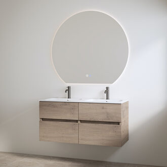 Best Design Duo Wastafel 2 Kraangaten met Onderkast Best Design Bora 120 cm Hout