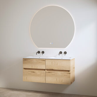 Best Design Duo Wastafel zonder Kraangaten met Onderkast Best Design Bora 120 cm Halifax Hout