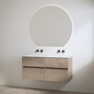 Best Design Duo Wastafel zonder Kraangaten met Onderkast Best Design Bora 120 cm Hout