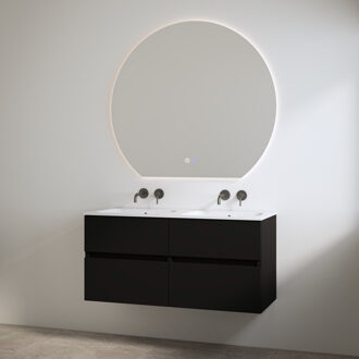 Best Design Duo Wastafel zonder Kraangaten met Onderkast Best Design Bora 120 cm Mat Zwart