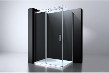 Best-Design "Erico" schuifdeur & wand 90x117-118,5x200cm NANO glas 8mm