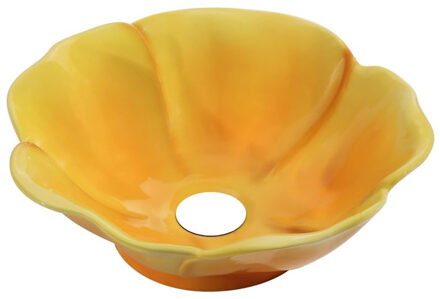 Best Design flower-yellow opbouw-waskom diam: 400 mm geel/rood 4016980 Geel/rood glans