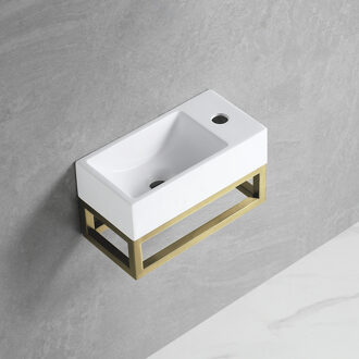 Best Design Fonteinset Best Design R-Line Nancy L&R Met Frame en Kraangat Mat Goud