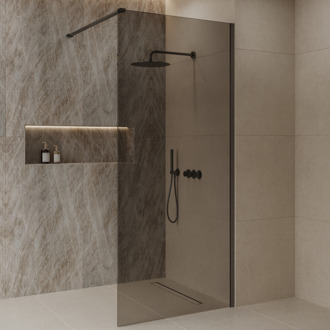 Best Design Inloopdouche Best-Design Dalis 80x200 cm Moya Mocha Gunmetal