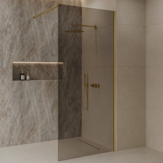 Best Design Inloopdouche Best-Design Dalis 80x200 cm Nancy Mocha Mat Goud