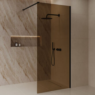 Best Design Inloopdouche Best-Design Dalis 90x200 cm Nero Amber Mat Zwart
