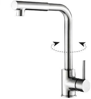 Best Design Keukenkraan Giga Mengkraan Rond RVS Eengreeps Draaibaar Uitloop