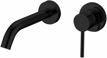 Best Design Lara Inbouw - Wandmengkraan Uitloop 20cm - Zwart Mat
