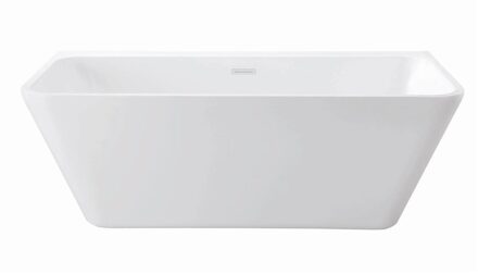 Best Design Ligbad Half Vrijstaand Silmo Semi 1-2 Persoons Duobad 80x180x60cm Acryl Mat Wit