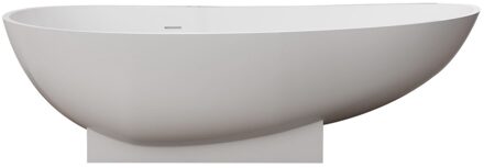 Best Design Ligbad Vrijstaand Earth Ovaal 84x180x56cm Solid Surface Mat Wit met Badwaste en Overloop