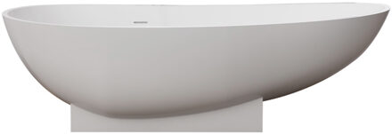 Best Design Ligbad Vrijstaand Earth Ovaal 84x180x56cm Solid Surface Mat Wit met Badwaste en Overloop
