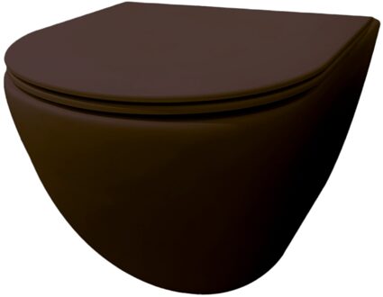 Best Design Morrano hangend toilet randloos donkerbruin mat