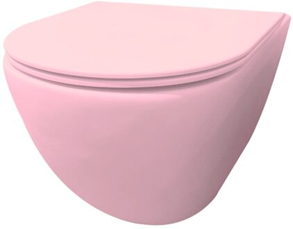 Best Design Morrano hangend toilet randloos lichtroze mat