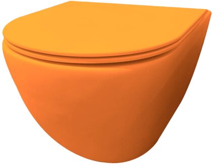 Best Design Morrano hangend toilet randloos oranje mat