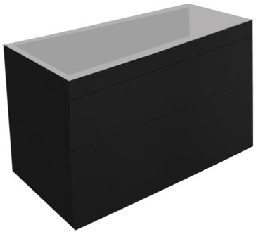 Best Design Onderkast Best Design Beauty Greeploos 100 cm Softclose Mat Zwart Incl. Wastafelblad (Keuze uit 4 kleuren)