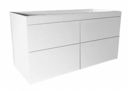 Best Design Onderkast Best Design Beauty Greeploos 120 cm 4 Laden Glanzend Wit