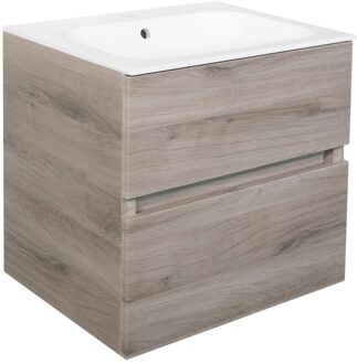 Best Design Onderkast Best Design Splash Grey Greeploos 60x56x47 cm 2 Softclose Laden Grijs Eiken