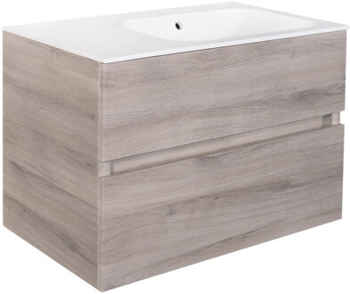 Best Design Onderkast Best Design Splash Grey Greeploos 80x56x47 cm 2 Softclose Laden Grijs Eiken