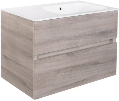 Best Design Onderkast Best Design Splash Grey Greeploos 80x56x47 cm 2 Softclose Laden Grijs Eiken