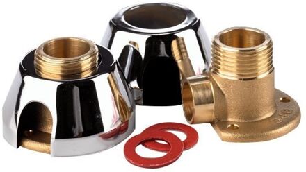 Best Design Paar Opbouw Best Design Muurplaatkoppeling 1/2"x12mm Wit Chroom