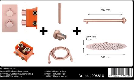 Best Design Regendouche Best-Design "One-Pack" inbouw-t "Lyon-M-300" Rose mat goud