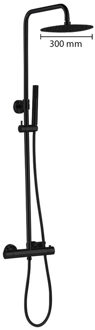Best Design Regendouche set Best Design Black Pary Opbouw Thermostaat Messing Ø 30cm Mat Zwart