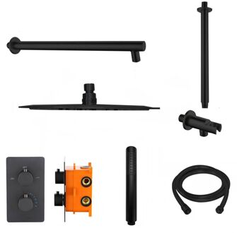 Best Design Regendoucheset Best Design Nero Rond Thermostatische Inbouwset Mat Zwart