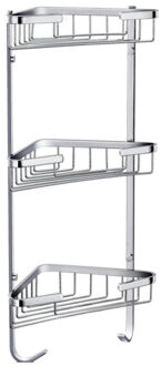 Best Design Rome Douche hoekrek 3 schaps chroom