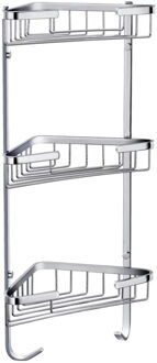 Best Design Rome Douche hoekrek 3 schaps chroom