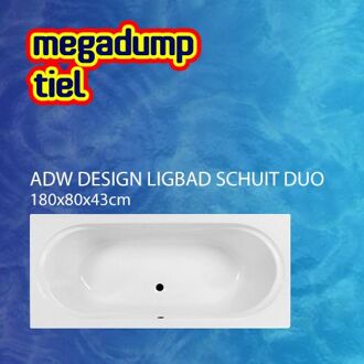 Best Design Schuit bad - 180x80x43cm - Acryl wit