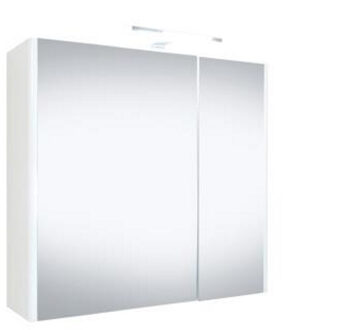 Best Design Spiegelkast Happy 60x60x18cm MDF Hoogglans Wit LED Verlichting Stopcontact