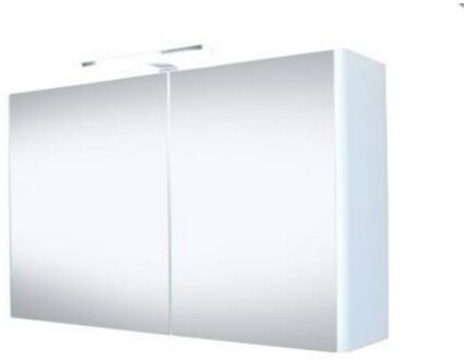 Best Design Spiegelkast Happy 80x60x18cm MDF Hoogglans Wit LED Verlichting Stopcontact