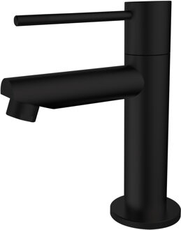 Best Design Toiletkraan Best Design Nero-Ribera Uitloop Recht 14 cm 1-hendel Mat Zwart