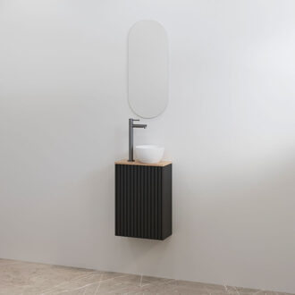 Best Design Toiletmeubelset Best-Design Mali Mat Zwart Onderkast + Halifax Meubelblad