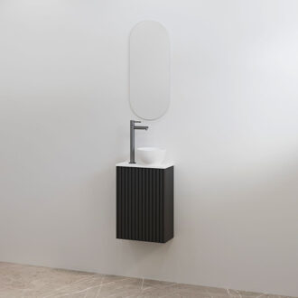 Best Design Toiletmeubelset Best-Design Mali Mat Zwart Onderkast + Mat Wit Meubelblad