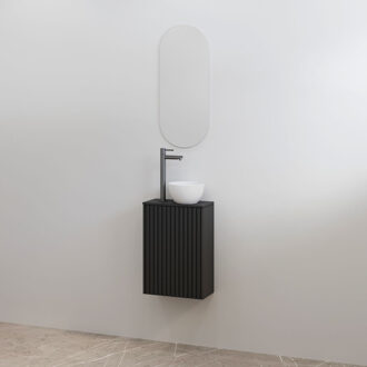 Best Design Toiletmeubelset Best-Design Mali Mat Zwart Onderkast + Mat Zwart Meubelblad