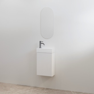Best Design Toiletmeubelset Geribbeld Best-Design Mali Wit Onderkast + Wit Fontein