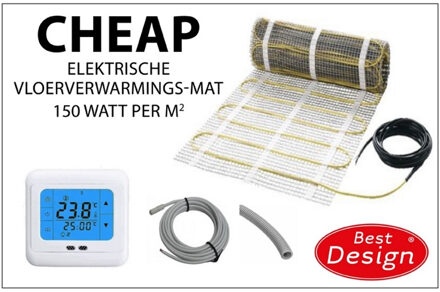 Best Design Vloerverwarming Cheap elektrisch 9,0 m2 mat. incl. digitaal thermostaat