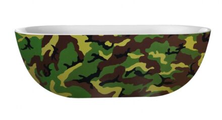 Best Design Vrijstaand Bad Best Design Camouflage 180x86x60 cm Acryl Leger Groen Legergroen