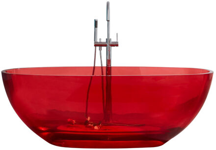 Best Design Vrijstaand Ligbad 170x78x56 cm Resin Transparant Rood