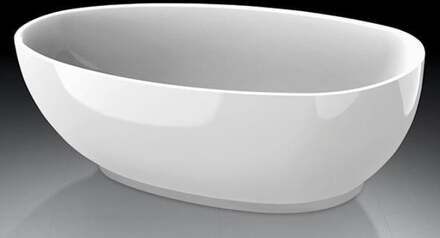 Best Design Vrijstaand Ligbad Bomber Ovaal 90x180x58cm Glasvezelversterkt Hoogwaardig Acryl Glans Wit met Badwaste en Overloop