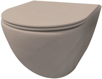 Best Design Wandcloset Morrano Rimfree Blinde Bevestiging incl Zitting Mat Khaki