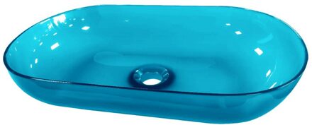 Best Design Waskom Best Design Opbouw 54x34x12 cm Resin Transparant Blauw
