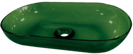 Best Design Waskom Best Design Opbouw 54x34x12 cm Resin Transparant Emerald Groen