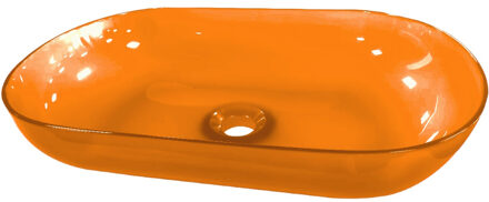 Best Design Waskom Best Design Opbouw 54x34x12 cm Resin Transparant Oranje