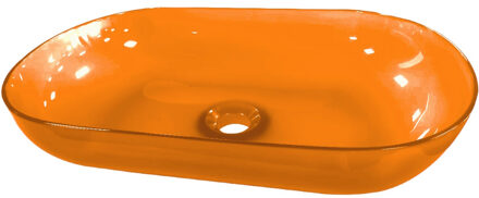 Best Design Waskom Opbouw 54x34x12 cm Resin Transparant Oranje