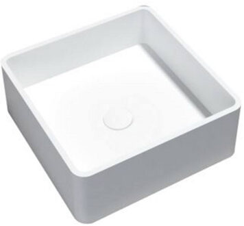Best Design Waskom Opbouw Accia Vierkant 40x40x15cm Solid Surface Mat Wit