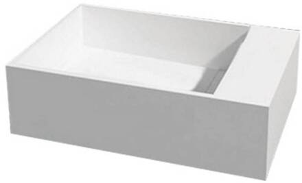 Best Design Wastafel Hangend U50 Rechthoek 50x30x15cm Solid Surface Glans Wit Zonder Kraangat 4000540